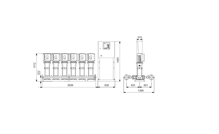 GRUNDFOS Druckerhöhungsanlage HYDRO MPC-E 6 CRE64-1-1 - Art. 99166972