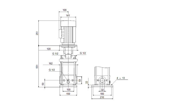 GRUNDFOS Kreiselpumpe CRI 1-19 A-CA-A-V-HQQV - Art. 96516352