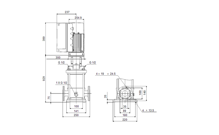 GRUNDFOS Kreiselpumpe CRE 5-24 N-FGJ-A-E-HQQE - Art. 99075978