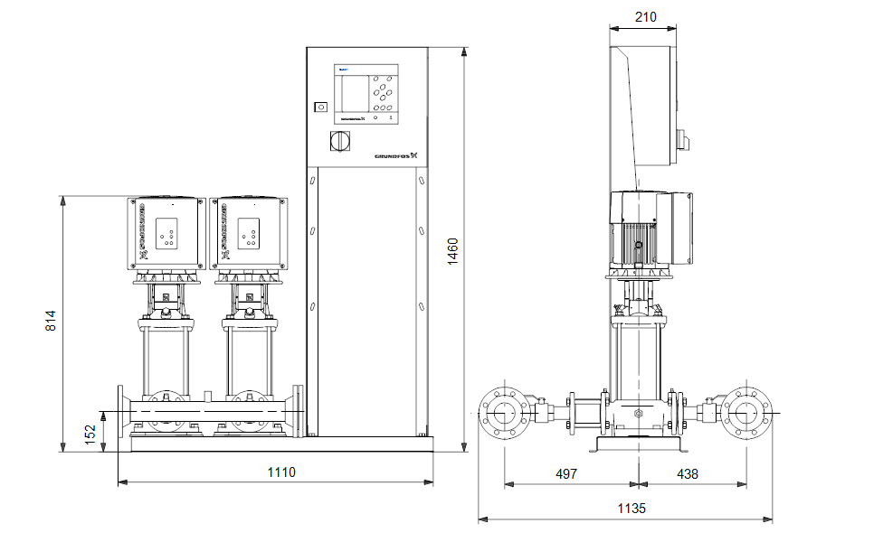 GRUNDFOS Druckerhöhungsanlagen HYDRO MPC-E 2 CRIE15-2 - Art. 99166907