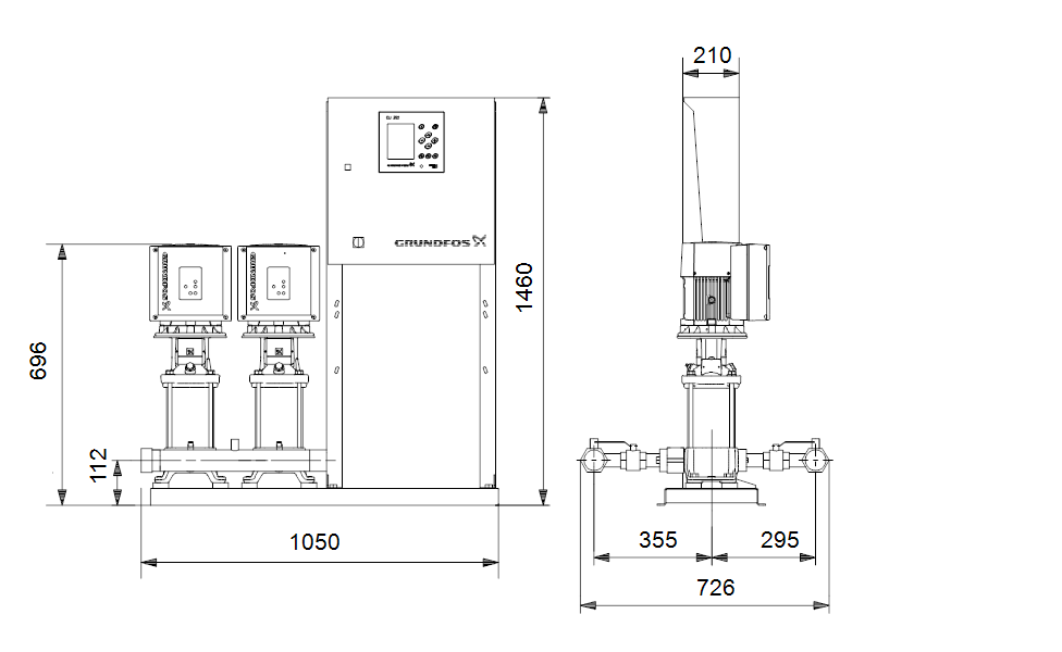 GRUNDFOS Druckerhöhungsanlagen HYDRO MPC-E 2 CRIE5-5 - Art. 98389628