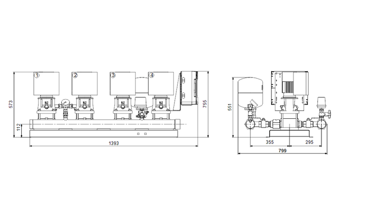 GRUNDFOS Druckerhöhungsanlagen HYDRO MULTI-E 4 CRIE 3-2 - Art. 98486548