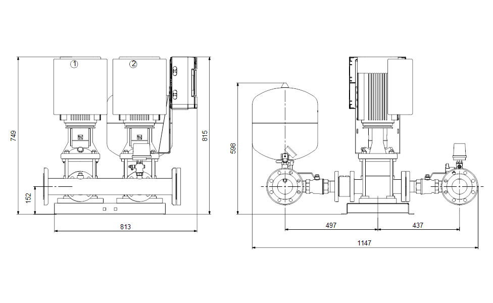 GRUNDFOS Druckerhöhungsanlagen HYDRO MULTI-E 2 CRIE 20-1 - Art. 98486774