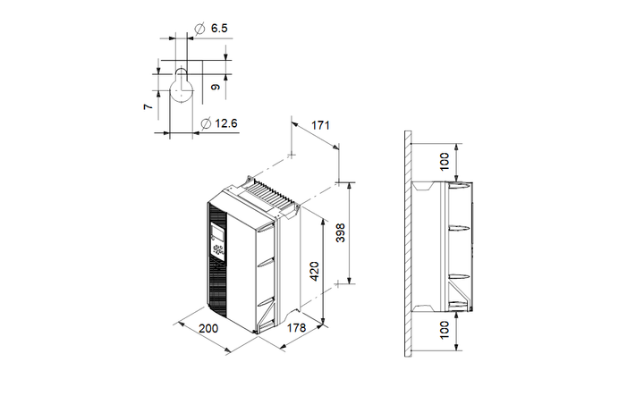 GRUNDFOS Externer Frequenzumrichter CUE3X380-500V IP55 2,2KWSTO DC - Art. 99616785