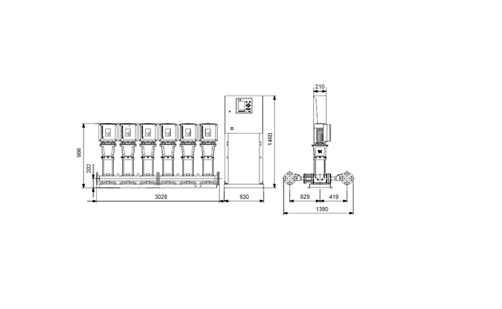 GRUNDFOS Druckerhöhungsanlage HYDRO MPC-E 6 CRE45-1-1 - Art. 99166960