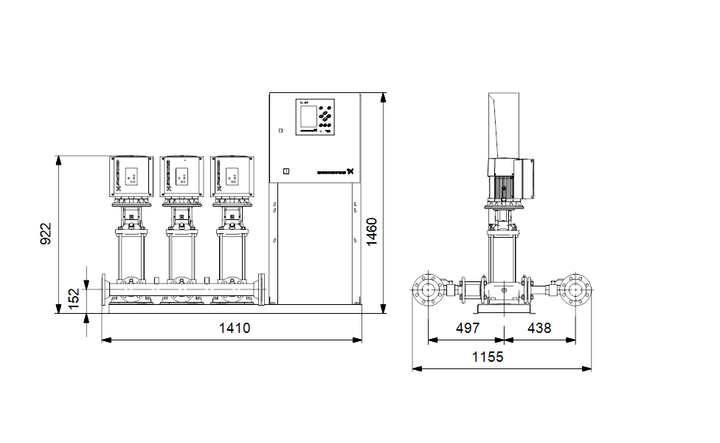 GRUNDFOS Druckerhöhungsanlagen HYDRO MPC-E 3 CRIE20-3 - Art. 99166933