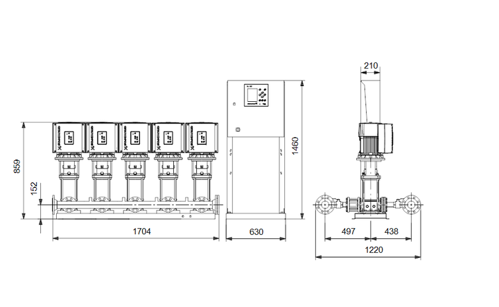 GRUNDFOS Druckerhöhungsanlage HYDRO MPC-E 5 CRIE15-3 - Art. 99166915
