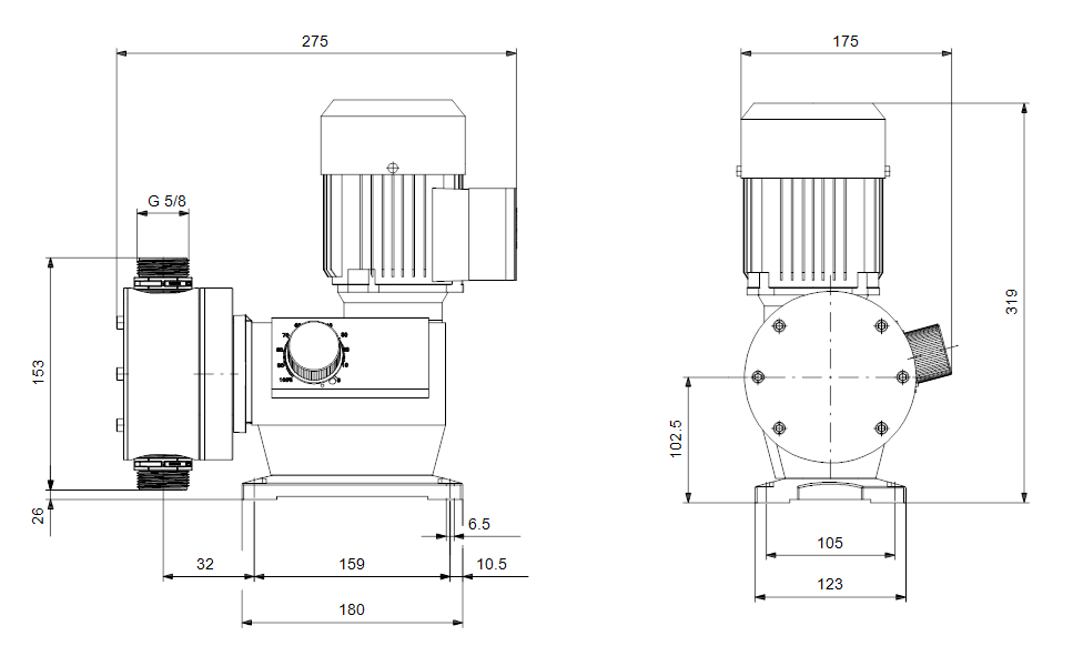 GRUNDFOS Mechanische Dosierpumpe DMX 7-10 B-PVC/E/C-X-E1U2U2XEMNG - Art. 99772225