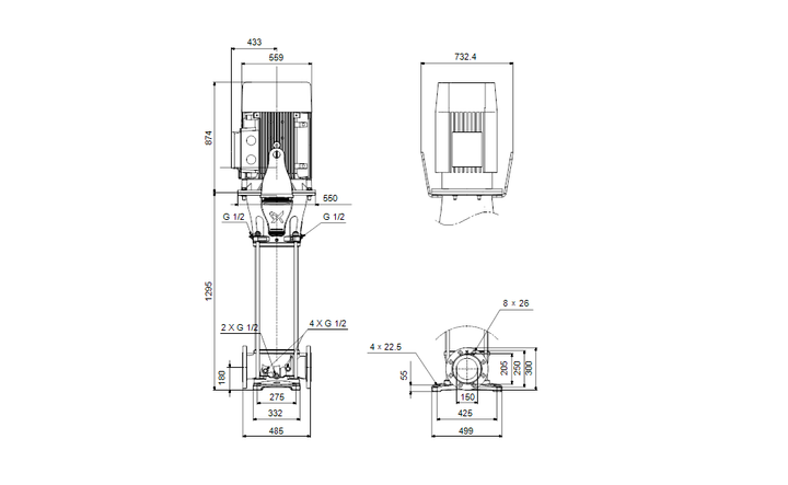GRUNDFOS Kreiselpumpe CRN 155-5-2 A-F-A-V-HQQV - Art. 92905992