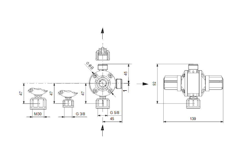  GRUNDFOS Zubehör Dosierpumpen Multifunktions-Ventil - Art. 95704591