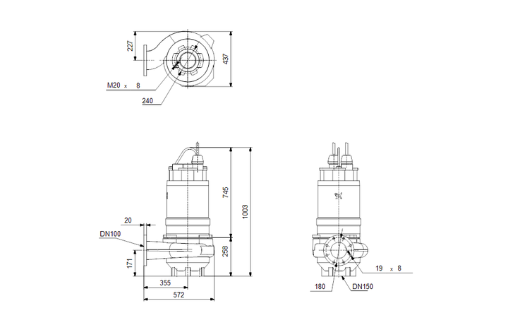 GRUNDFOS Tauchmotorpumpen S1.80.100.200.4.54H.H.271.G.EX.D.615 - Art. 96781852