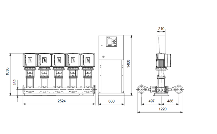 GRUNDFOS Druckerhöhungsanlage HYDRO MPC-E 5 CRIE15-5 - Art. 99170071