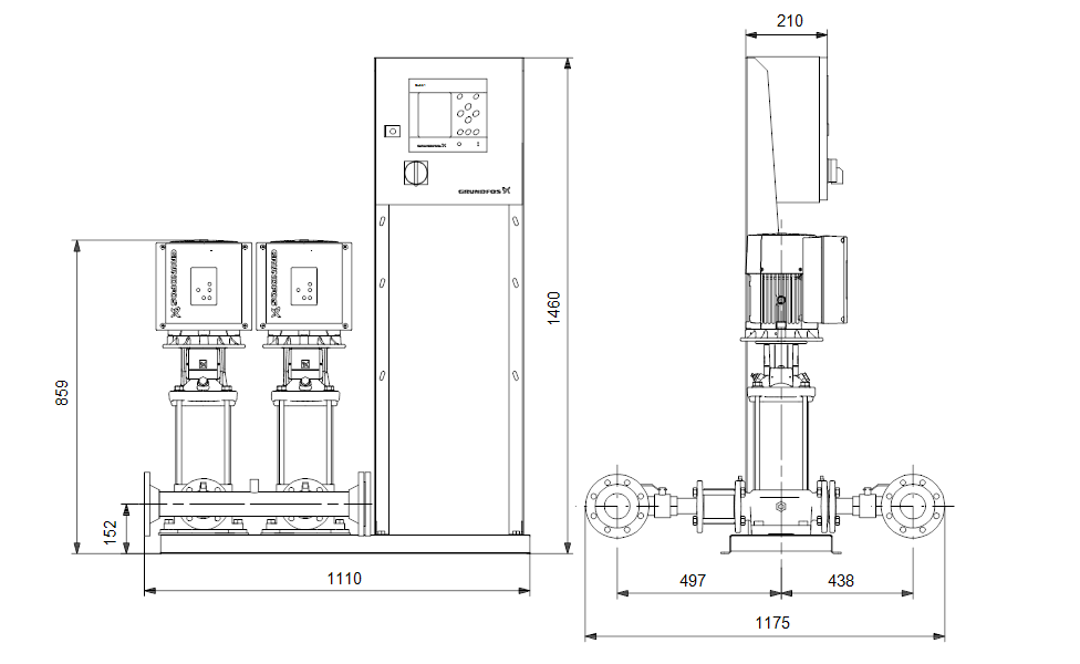 GRUNDFOS Druckerhöhungsanlagen HYDRO MPC-E 2 CRIE15-3 - Art. 99173797