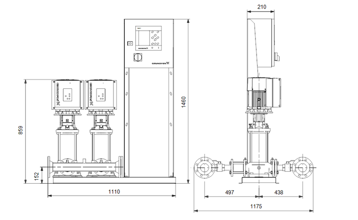 GRUNDFOS Druckerhöhungsanlagen HYDRO MPC-E 2 CRIE15-3 - Art. 99173797