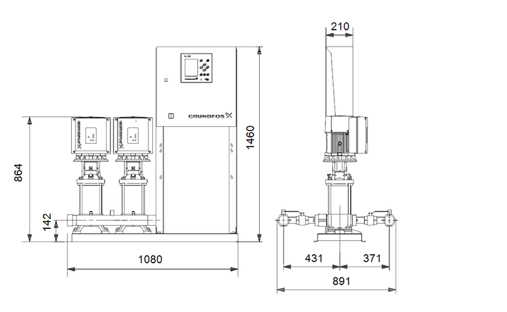 GRUNDFOS Druckerhöhungsanlagen HYDRO MPC-E 2 CRIE10-5 - Art. 99166887