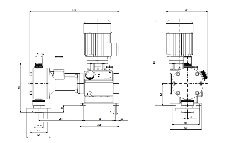 GRUNDFOS Mechanische Dosierpumpe DMH 550-10 B-PV/T/T-X-E7U3B5XEMAG - Art. 99587835