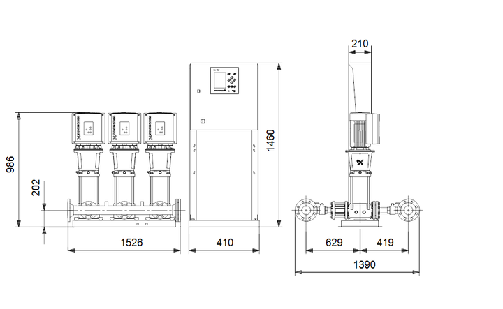 GRUNDFOS Druckerhöhungsanlagen HYDRO MPC-E 3 CRE45-1-1 - Art. 99166957