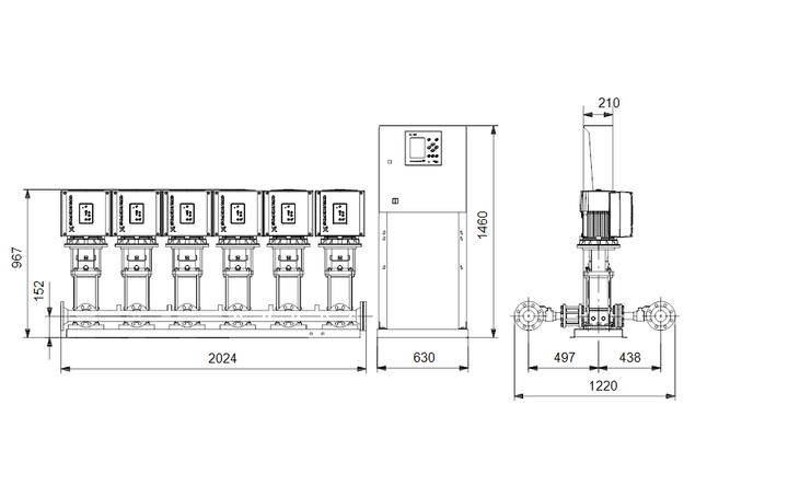 GRUNDFOS Druckerhöhungsanlage HYDRO MPC-E 6 CRIE15-4 - Art. 99166921