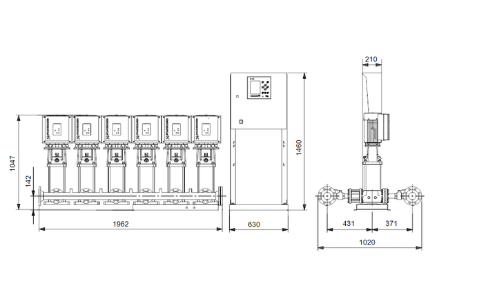 GRUNDFOS Druckerhöhungsanlage HYDRO MPC-E 6 CRIE10-9 - Art. 99166926