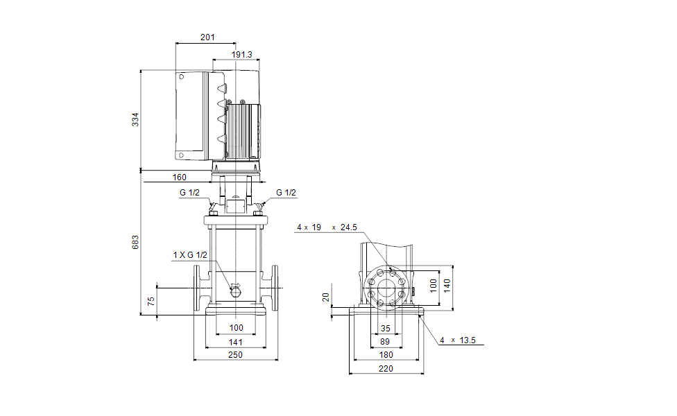 GRUNDFOS Kreiselpumpe CRE 5-16 N-FGJ-A-E-HQQE - Art. 99072204