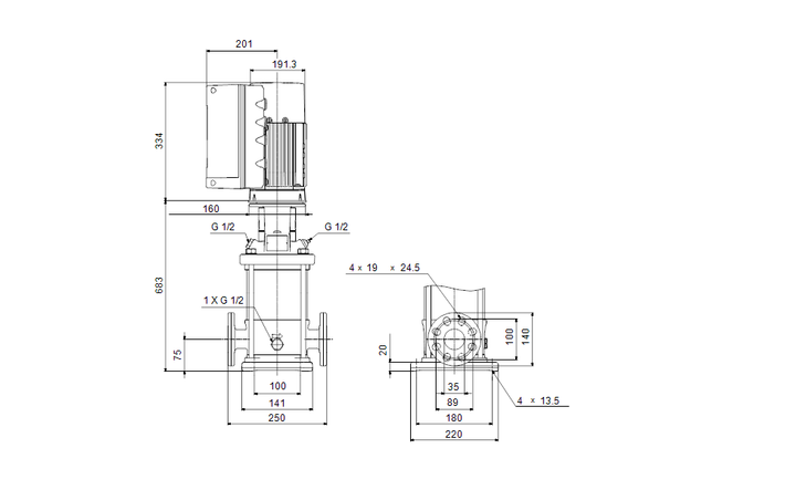 GRUNDFOS Kreiselpumpe CRE 5-16 N-FGJ-A-E-HQQE - Art. 99072204
