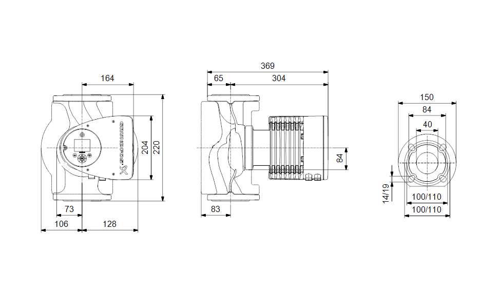 Grundfos Nassläufer-Umwälzpumpe MAGNA3 40-100 F Art. 97924655