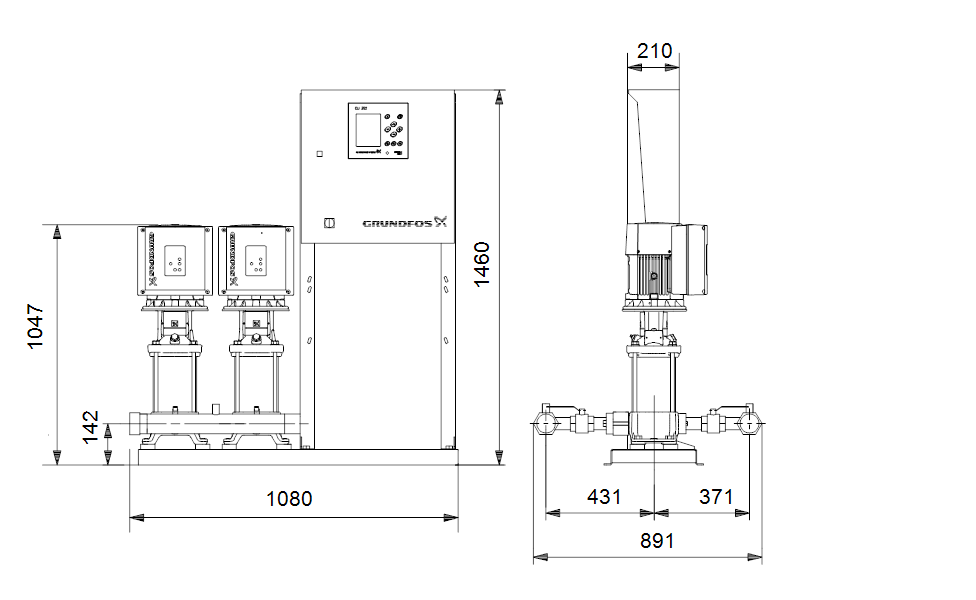GRUNDFOS Druckerhöhungsanlagen HYDRO MPC-E 2 CRIE10-9 - Art. 99166922