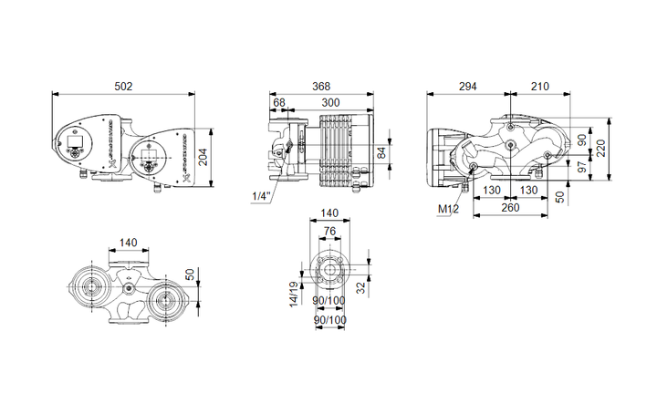 GRUNDFOS Nassläufer-Umwälzpumpen MAGNA3 D 32 220mm -120 F - Art. 97924834
