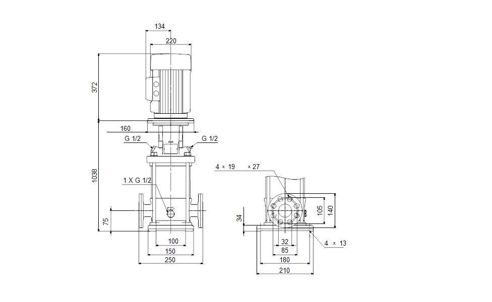 GRUNDFOS Kreiselpumpe CRI 5-29 A-FGJ-A-V-HQQV - Art. 96528041