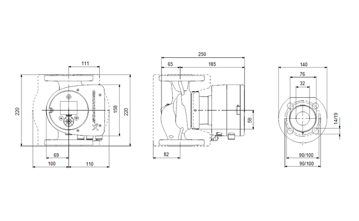 Grundfos MAGNA3 32-40 F Umwälzpumpe | Baulänge 220 mm | PN 6/10 - Nassläufer-Umwälzpumpe