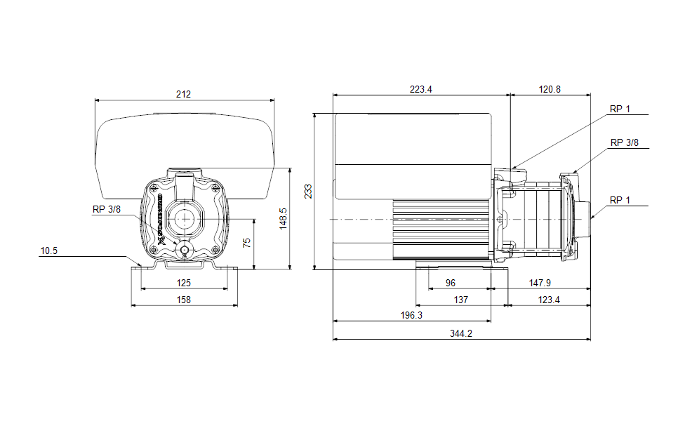 GRUNDFOS Blockpumpe CME 1-4 A-R-A-E-AQQE U-A-D-N - Art. 98394774