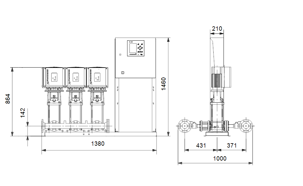 GRUNDFOS Druckerhöhungsanlagen HYDRO MPC-E 3 CRIE10-5 - Art. 99166888