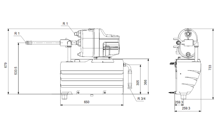 GRUNDFOS Druckerhöhungsanlage SCALA1 System 3-45 Art. 99976872
