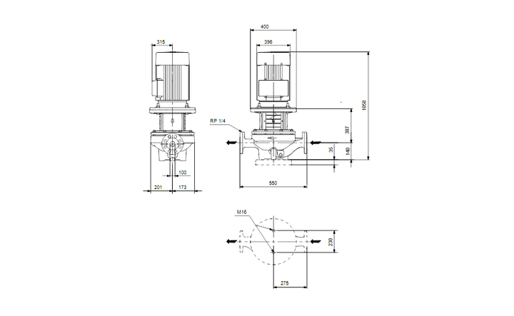 GRUNDFOS Einstufige Inlinepumpe TP 100-480/2 A-F-A-BQQE-RW1 Art. 96109196