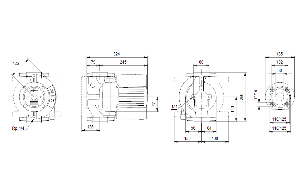 GRUNDFOS  Nassläufer-Umwälzpumpe MAGNA 50-120 F N Art. 96748700