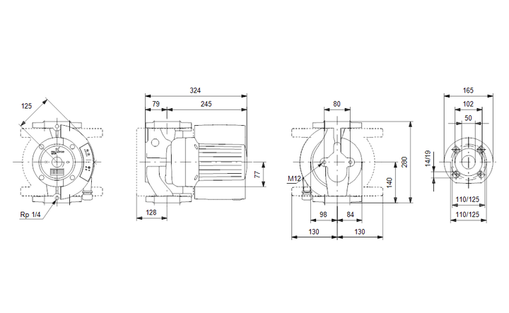 GRUNDFOS  Nassläufer-Umwälzpumpe MAGNA 50-120 F N Art. 96748700