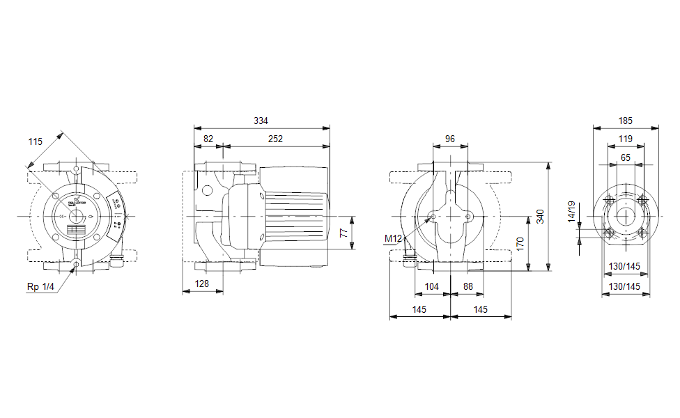 GRUNDFOS  Nassläufer-Umwälzpumpe MAGNA 65-60 F Art. 96748540