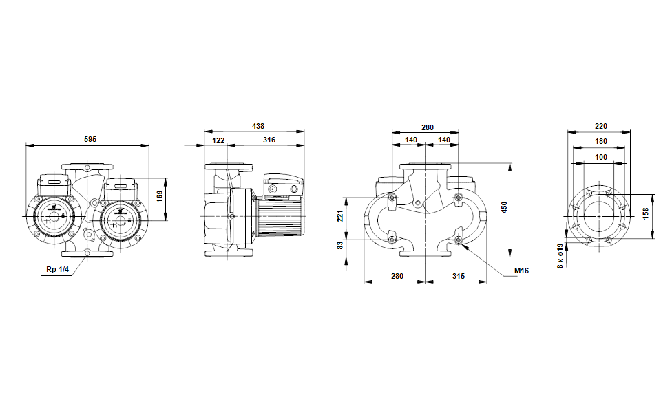 GRUNDFOS Nassläufer-Umwälzpumpe UPSD 100-30 F 450 Art. 96408891