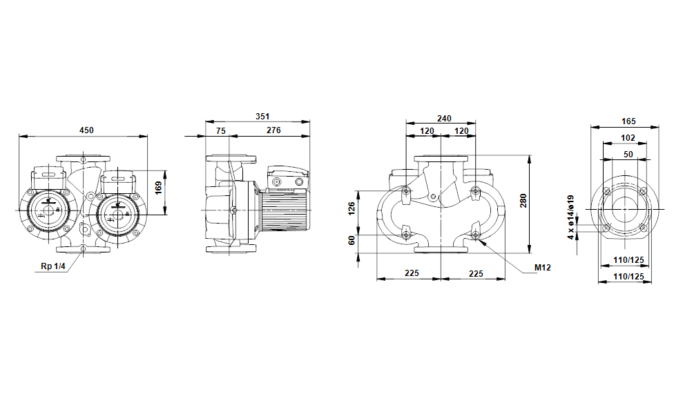 GRUNDFOS Nassläufer-Umwälzpumpe UPSD 50-120 F 280 Art. 96408912