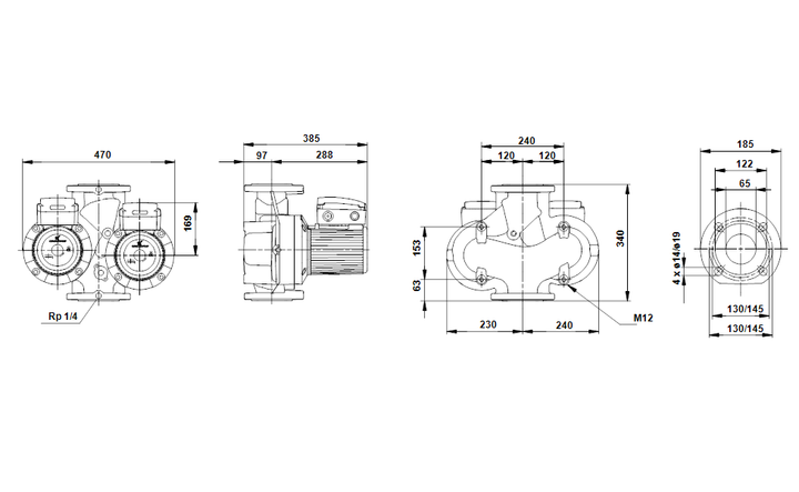 GRUNDFOS Nassläufer-Umwälzpumpe UPSD 65-60/4 F 340 Art. 96408938