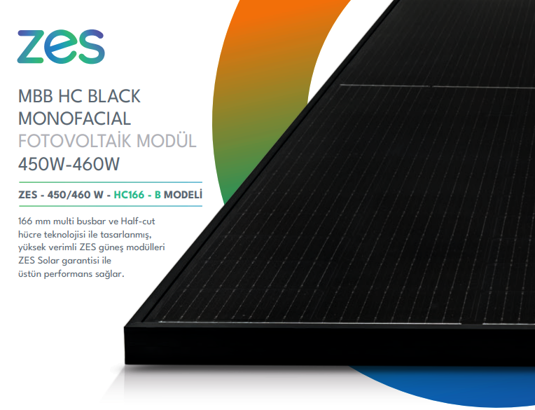 ZES (Zorlu Energy Solutions) Solar - Solarmodul - Zes-450-460-HC166-B Black 460 - Art. 239198