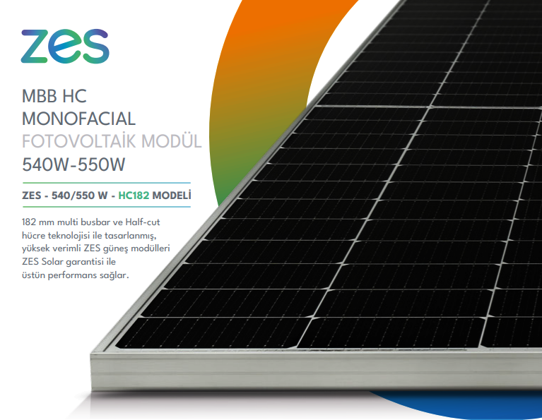 ZES (Zorlu Energy Solutions) Solar - Solarmodul - Zes-540-550-HC182 540 - Art. 239199