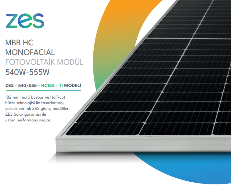 ZES (Zorlu Energy Solutions) Solar - Solarmodul - Zes-540-555-HC182-TI 545 - Art. 239210