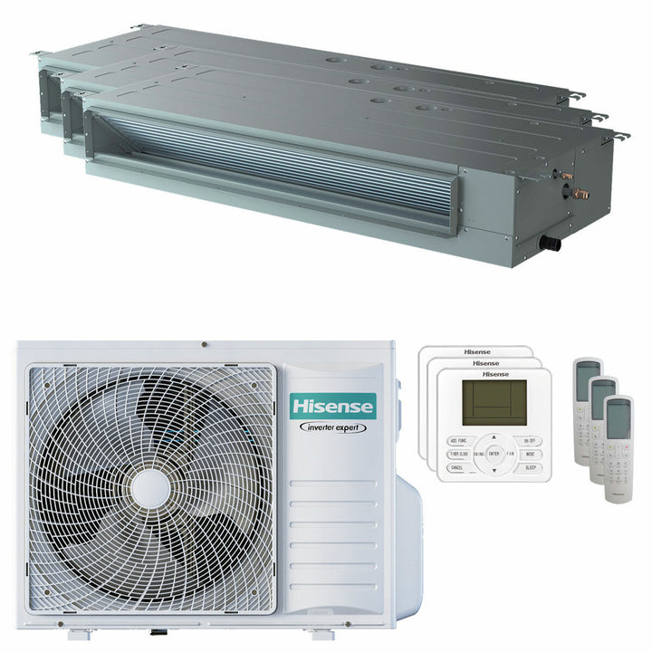 Hisense Kanalgerät ADT 9000+12000+18000 BTU – Multisplit-Klimagerät (3x), 8/9 kW, R32, A++/A+