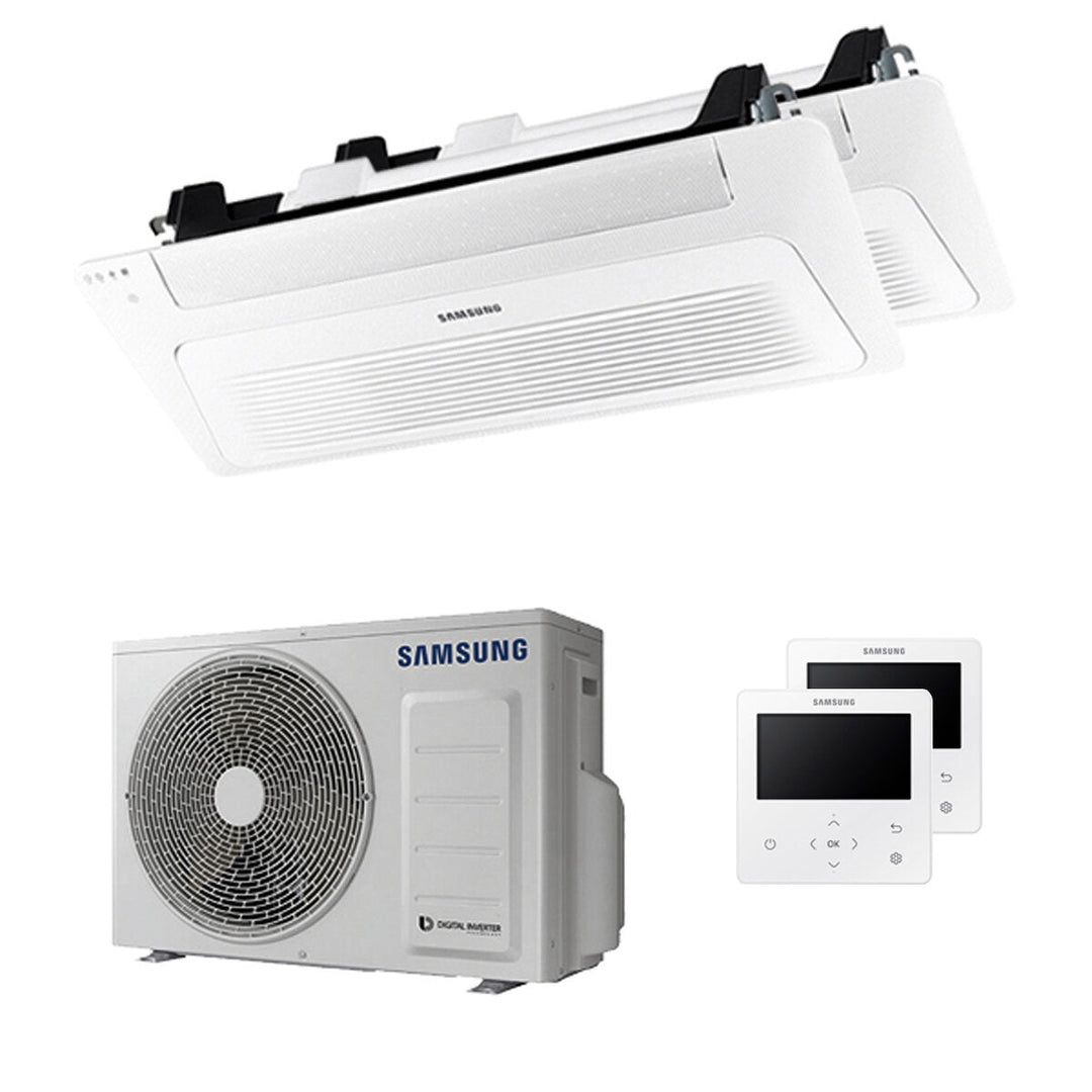 Samsung Kassettengerät WindFree 1 Weg 9000+12000 BTU – Multisplit-Klimagerät (2x), 5/5,6 kW, R32, A+++/A++