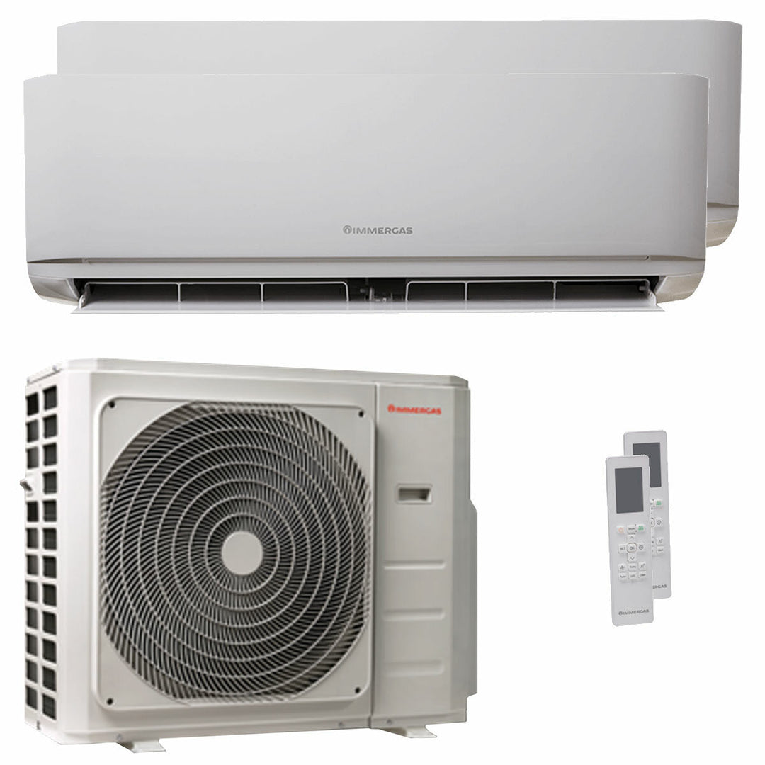 Immergas THOR 12000+12000 BTU – Multisplit-Klimagerät (2 Innengeräte), 5,28/5,57 kW, R32, A++/A+