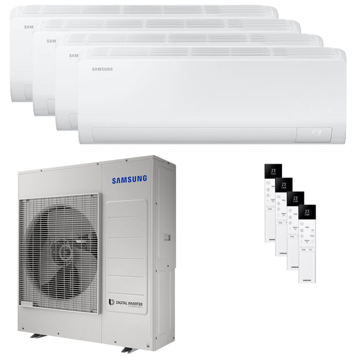 Samsung Cebu S2 9000+12000+12000+12000 BTU – Multisplit-Klimagerät (4 Innengeräte), 9,1/10,75 kW, R32, A++/A+, WLAN