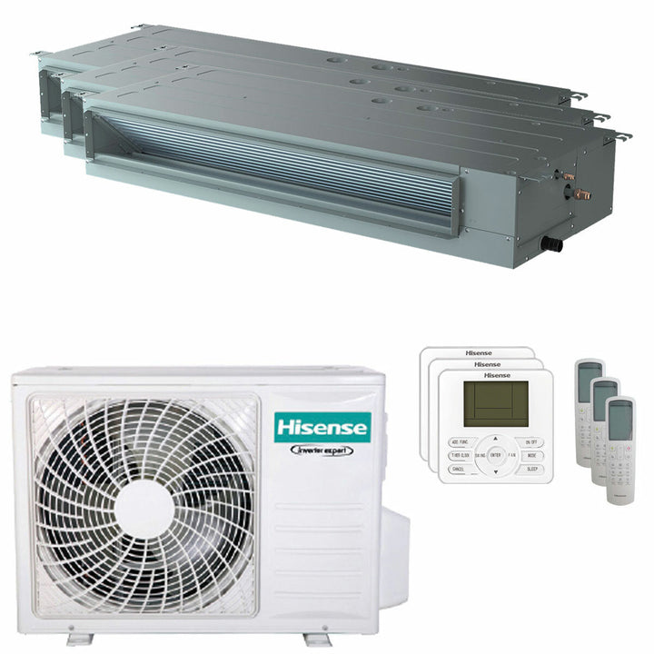 Hisense Kanalgerät ADT 9000+9000+18000 BTU – Multisplit-Klimagerät (3x), 7/8 kW, R32, A++/A++