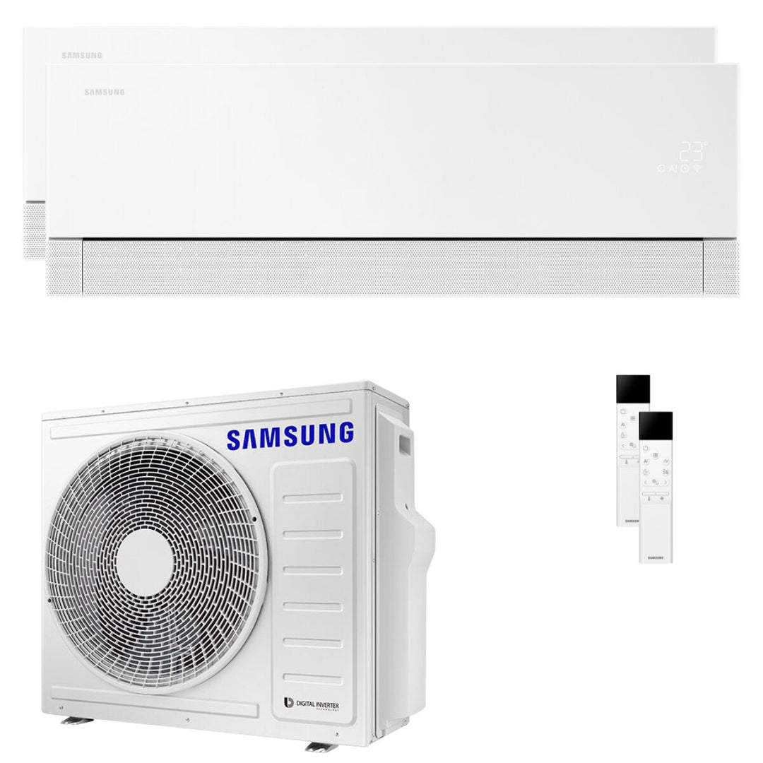 Samsung WindFree Première 12000+18000 BTU – Multisplit-Klimagerät (2 Innengeräte), 7,35/8,12 kW, R32, A++/A+, WLAN, Weiß (Essential White)
