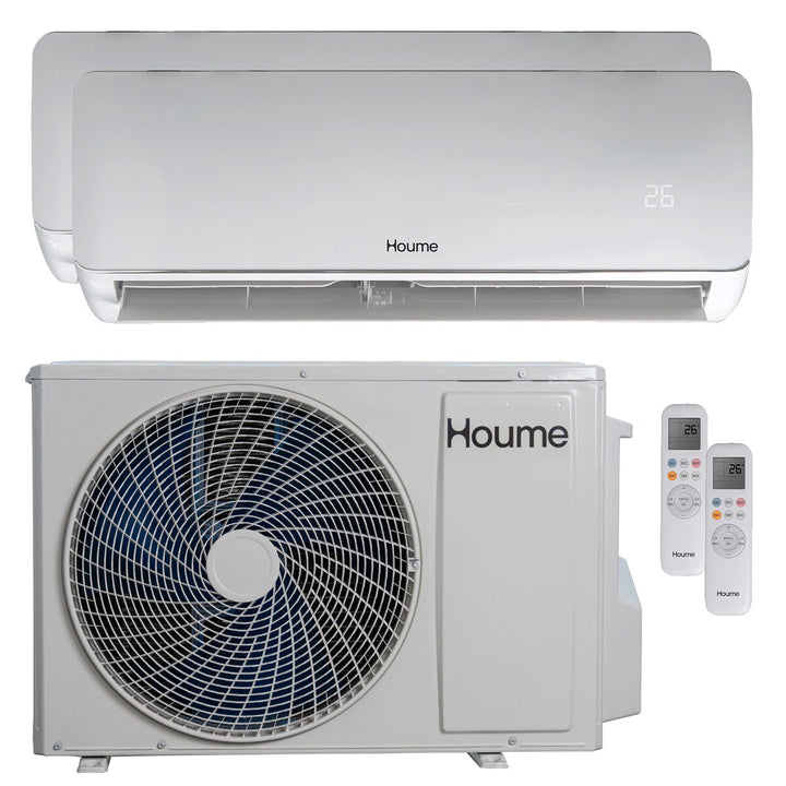 Houme Elèa Flow 9000+12000 BTU – Multisplit-Klimagerät (2 Innengeräte), 5,3/5,6 kW, R32, A++/A+, WLAN